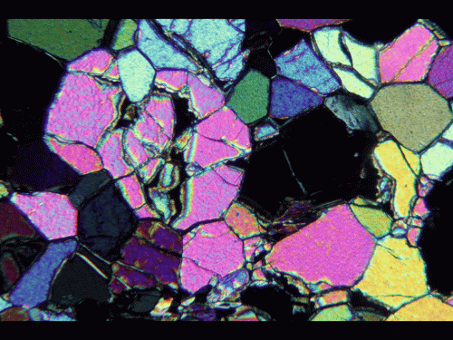 Dunite in crossed polarized light